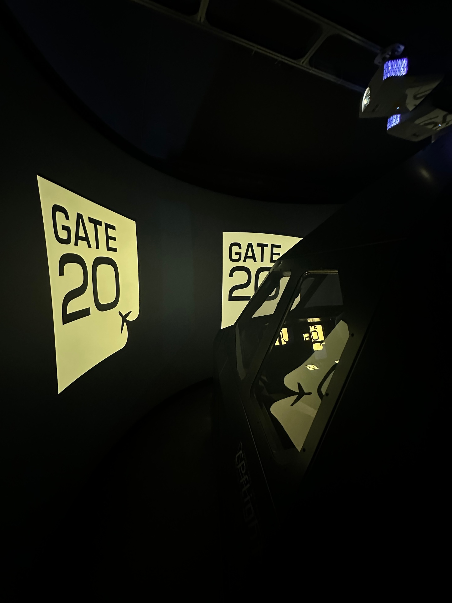 Gate 20 simulator pod exterior